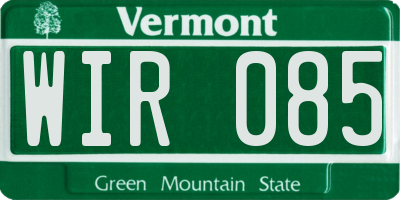 VT license plate WIR085