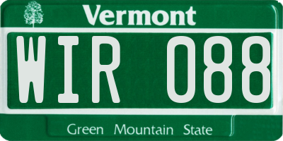 VT license plate WIR088
