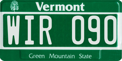 VT license plate WIR090