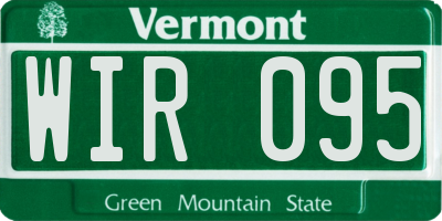 VT license plate WIR095
