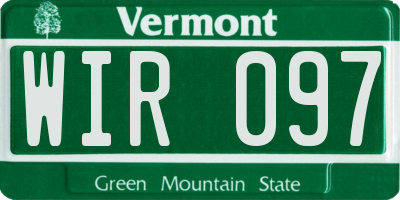 VT license plate WIR097