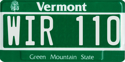 VT license plate WIR110