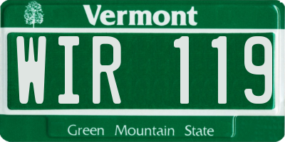 VT license plate WIR119