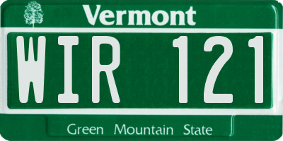 VT license plate WIR121