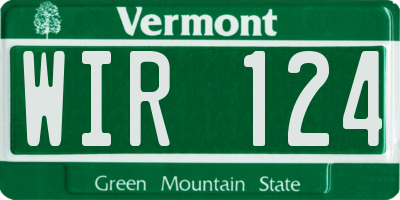 VT license plate WIR124