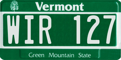 VT license plate WIR127