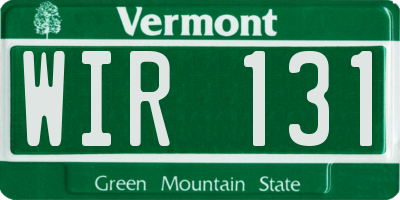 VT license plate WIR131