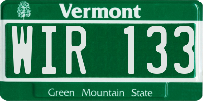 VT license plate WIR133