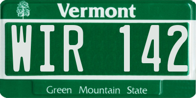 VT license plate WIR142