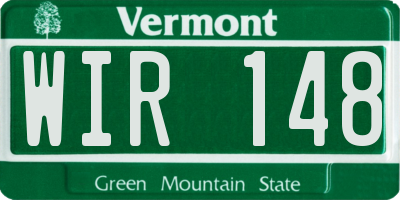 VT license plate WIR148