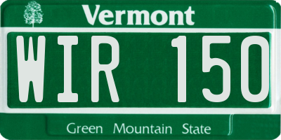 VT license plate WIR150