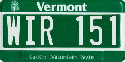 VT license plate WIR151