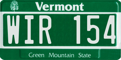 VT license plate WIR154
