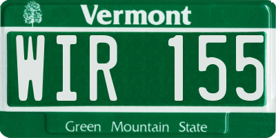 VT license plate WIR155