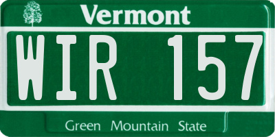 VT license plate WIR157