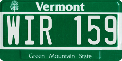 VT license plate WIR159