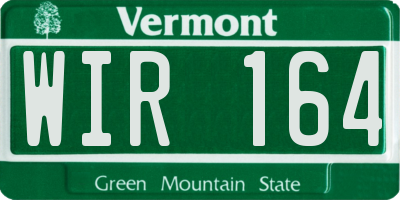 VT license plate WIR164