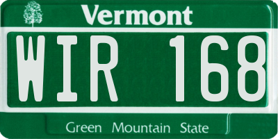 VT license plate WIR168