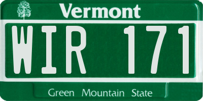 VT license plate WIR171