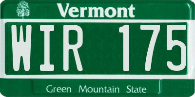 VT license plate WIR175