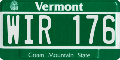 VT license plate WIR176
