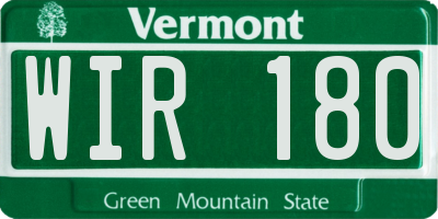 VT license plate WIR180