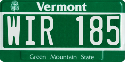VT license plate WIR185
