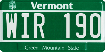 VT license plate WIR190