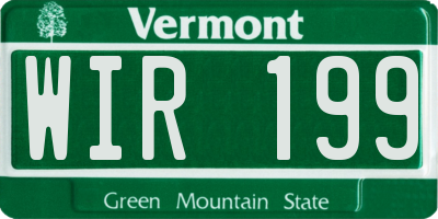 VT license plate WIR199