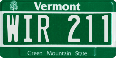 VT license plate WIR211