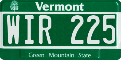 VT license plate WIR225