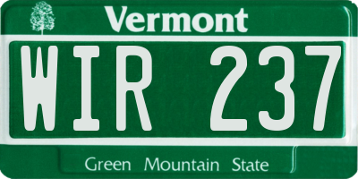 VT license plate WIR237