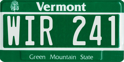 VT license plate WIR241