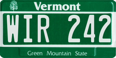 VT license plate WIR242