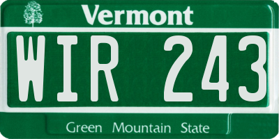 VT license plate WIR243