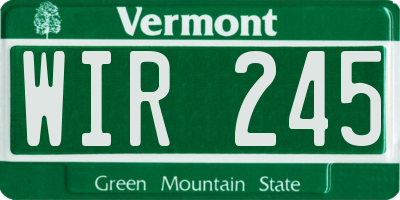 VT license plate WIR245