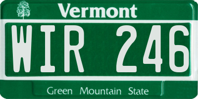 VT license plate WIR246