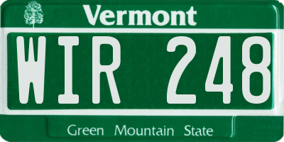 VT license plate WIR248