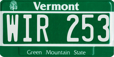 VT license plate WIR253