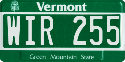 VT license plate WIR255