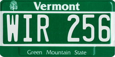 VT license plate WIR256