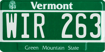 VT license plate WIR263