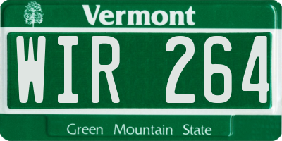 VT license plate WIR264