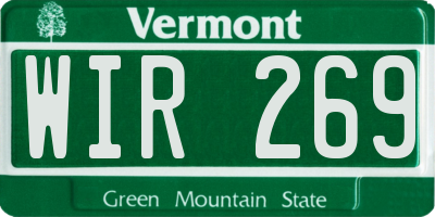 VT license plate WIR269