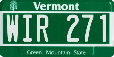 VT license plate WIR271
