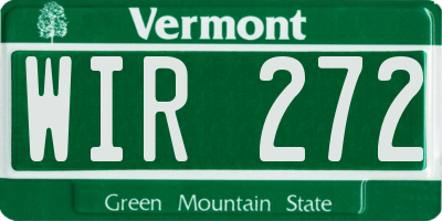 VT license plate WIR272