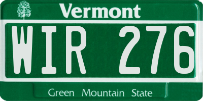 VT license plate WIR276