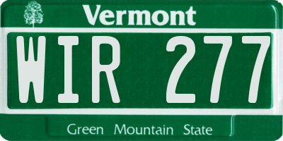 VT license plate WIR277