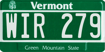VT license plate WIR279