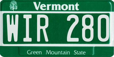 VT license plate WIR280